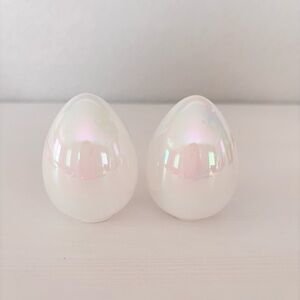TARGET White Iridescent Glass Easter Eggs NWT